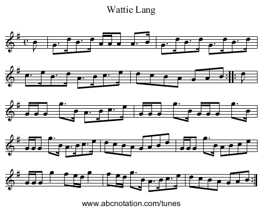 Wattie Lang - staff notation