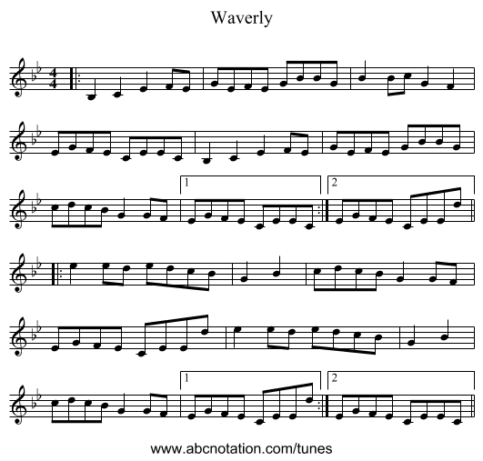 Waverly - staff notation