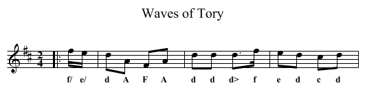 Waves of Tory - staff notation