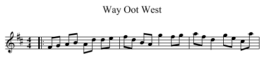 Way Oot West - staff notation