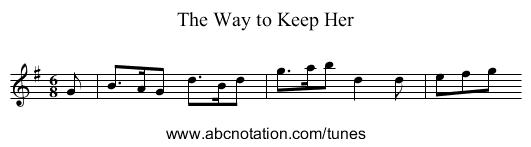 Way to Keep Her, The - staff notation
