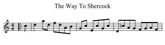 Way To Shercock, The  - staff notation