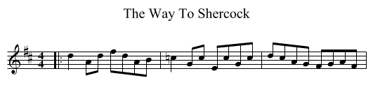 Way To Shercock, The  - staff notation