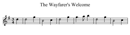 Wayfarer's Welcome, The  - staff notation