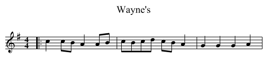 Wayne's - staff notation
