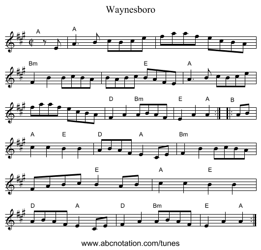 Waynesboro - staff notation