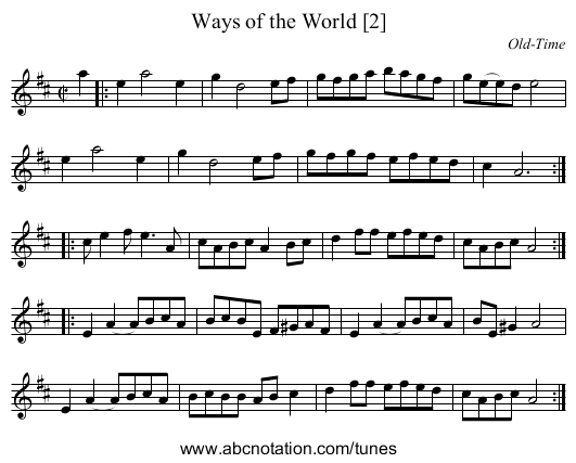 Ways of the World [2] - staff notation