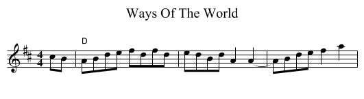 Ways Of The World - staff notation