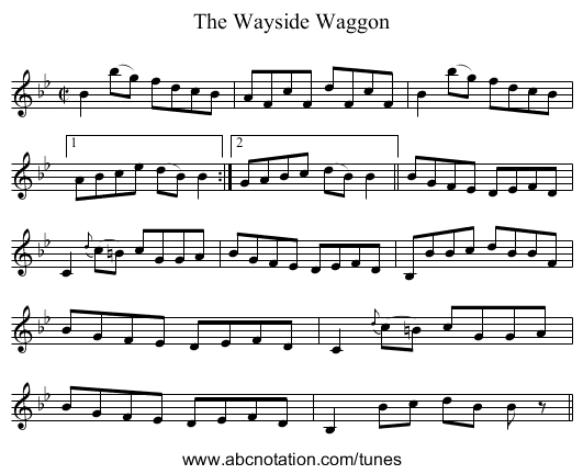 Wayside Waggon, The - staff notation
