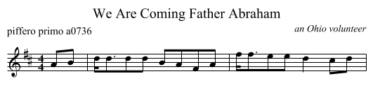 We Are Coming Father Abraham - staff notation