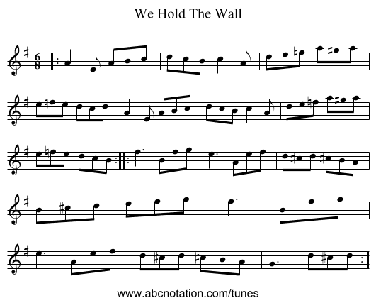 We Hold The Wall - staff notation