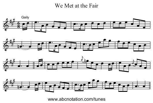 We Met at the Fair - staff notation