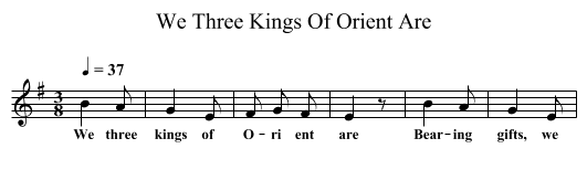 We Three Kings Of Orient Are - staff notation