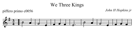 We Three Kings - staff notation