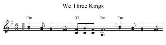 We Three Kings - staff notation