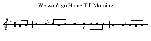 We won't go Home Till Morning - staff notation