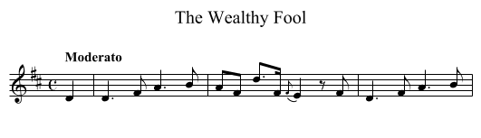 Wealthy Fool, The - staff notation