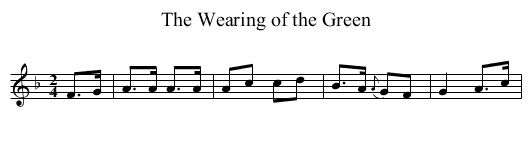 Wearing of the Green, The - staff notation