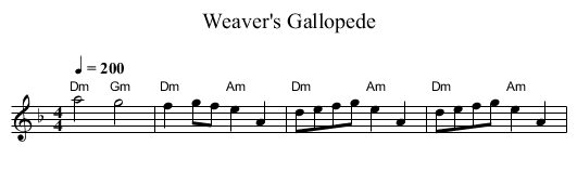 Weaver's Gallopede - staff notation
