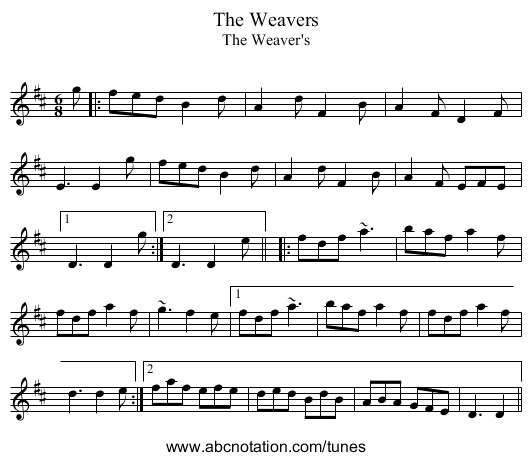 Weavers, The - staff notation