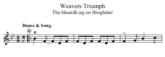 Weavers Triumph - staff notation