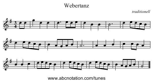 Webertanz - staff notation