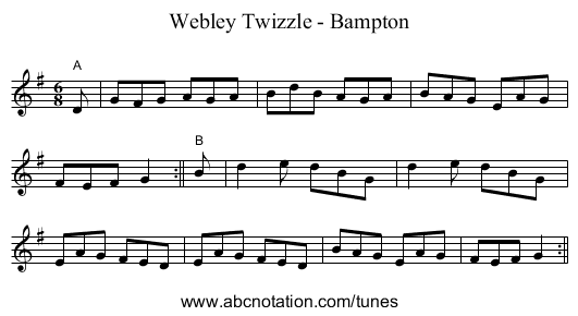 Webley Twizzle - Bampton - staff notation