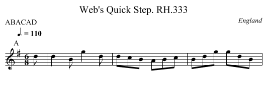 Web's Quick Step. RH.333 - staff notation