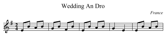 Wedding An Dro - staff notation