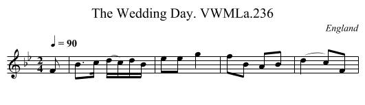 Wedding Day. VWMLa.236, The - staff notation