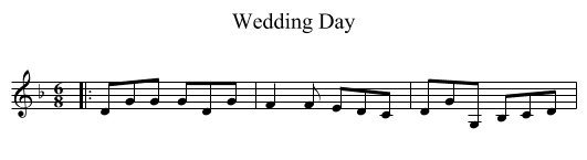Wedding Day - staff notation