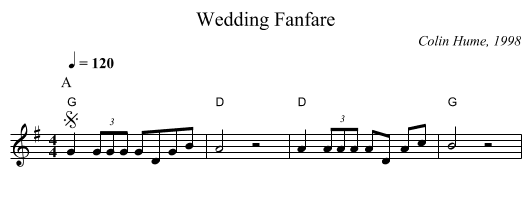 Wedding Fanfare - staff notation