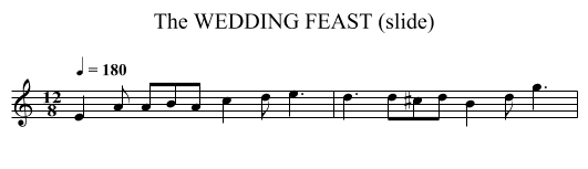 WEDDING FEAST (slide), The - staff notation