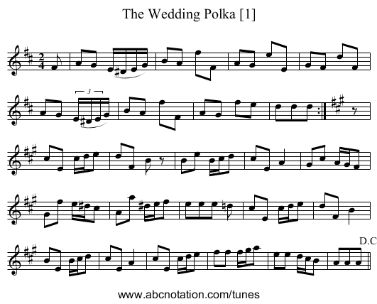 Wedding Polka [1], The - staff notation