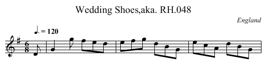 Wedding Shoes,aka. RH.048 - staff notation