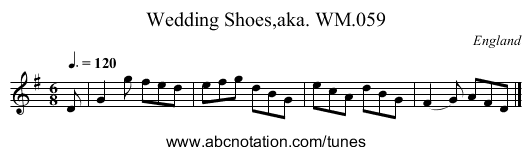 Wedding Shoes,aka. WM.059 - staff notation