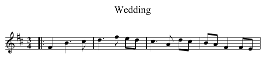 Wedding - staff notation
