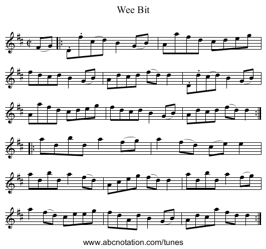 Wee Bit - staff notation