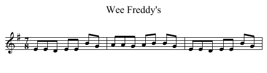 Wee Freddy's - staff notation