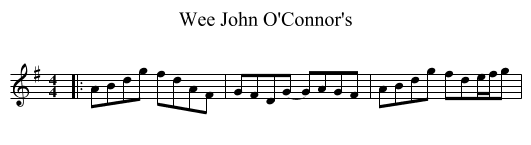 Wee John O'Connor's - staff notation