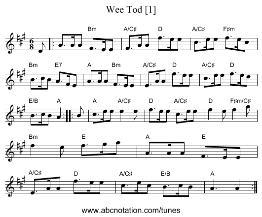 Wee Tod [1] - staff notation