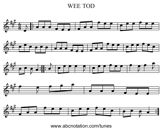 WEE TOD - staff notation