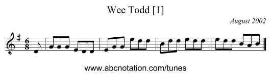 Wee Todd [1] - staff notation