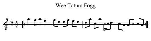 Wee Totum Fogg - staff notation