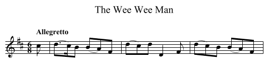 Wee Wee Man, The - staff notation