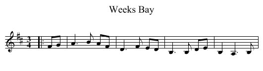 Weeks Bay - staff notation
