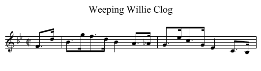 Weeping Willie Clog - staff notation