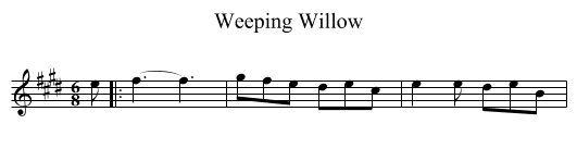 Weeping Willow - staff notation