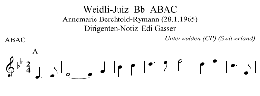 Weidli-Juiz  Bb  ABAC - staff notation
