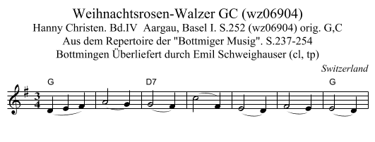 Weihnachtsrosen-Walzer GC (wz06904) - staff notation